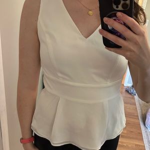 White House black market white peplum top size 8